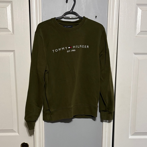 Tommy Hilfiger Men's Dark Green Crewneck Sweater - Picture 3 of 9